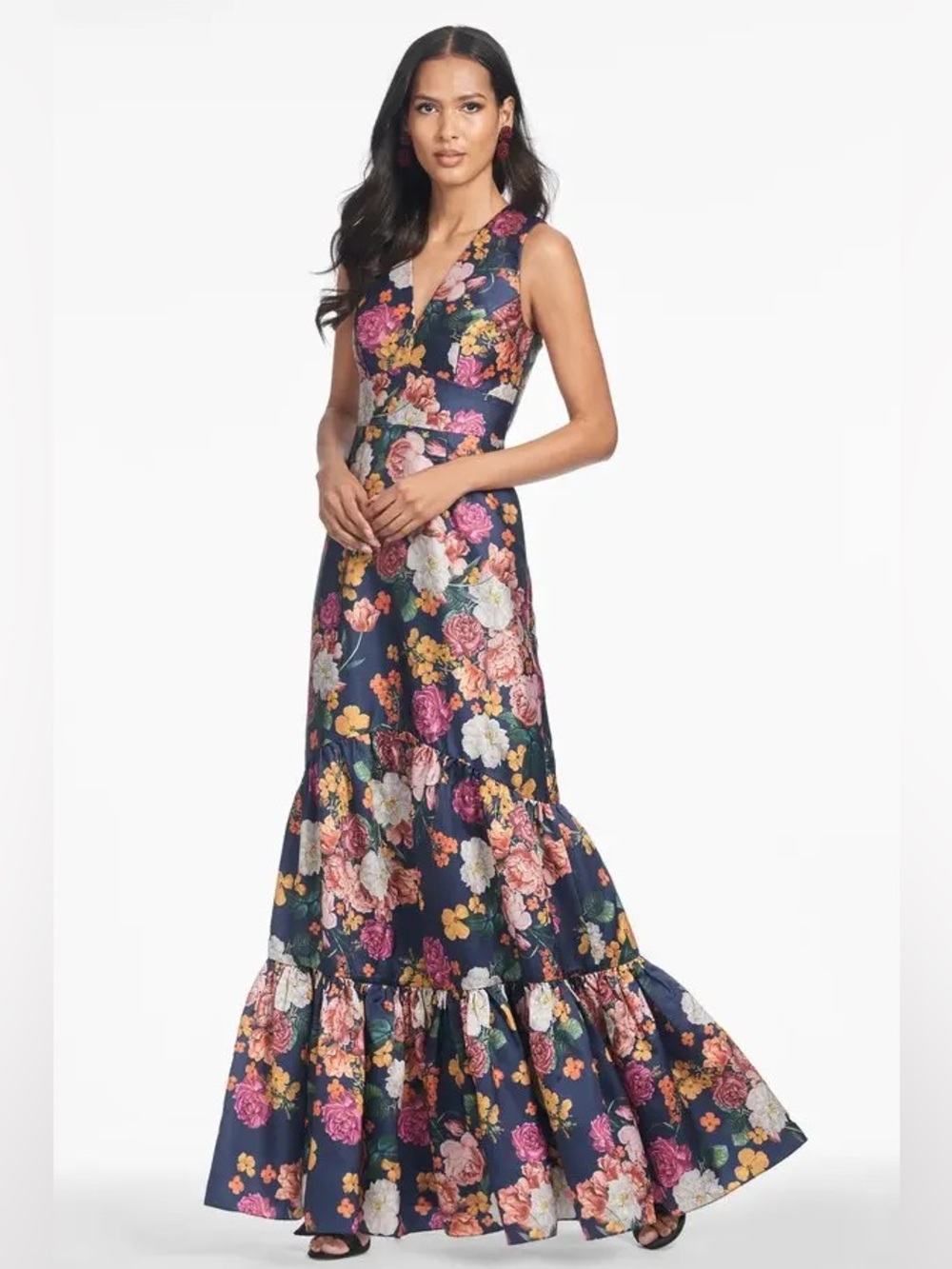 SACHIN & BABI Rori Gown in Midnights Magic Blooms Size 10 Formal Gown